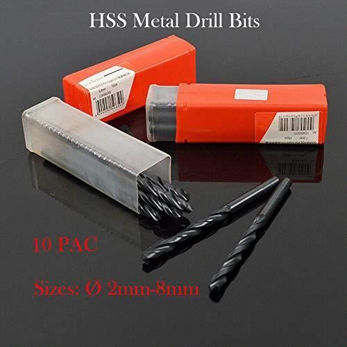 tailles variées professionnel 2-8mm 10PCS forets à métaux métriques HSS Twist 