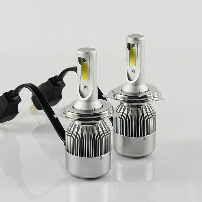 2pcs LED Ampoules de Phare de Voiture - H4/HB2/9003 - 80w 7000Lm 6000K  Lumière Blanche Fraîche Garantie de 2 Ans