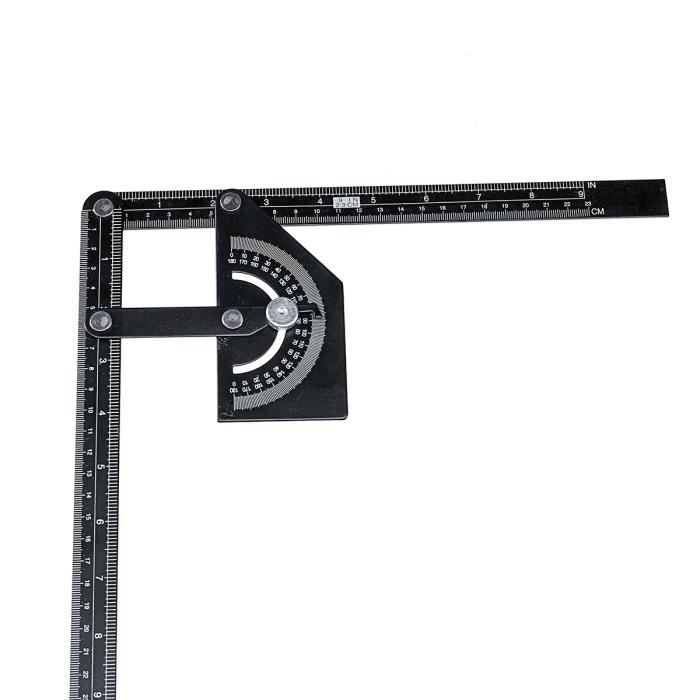 Symboat Règle dangle de combinaison de 30cm en acier inoxydable outil de mesure de Protractor carré 