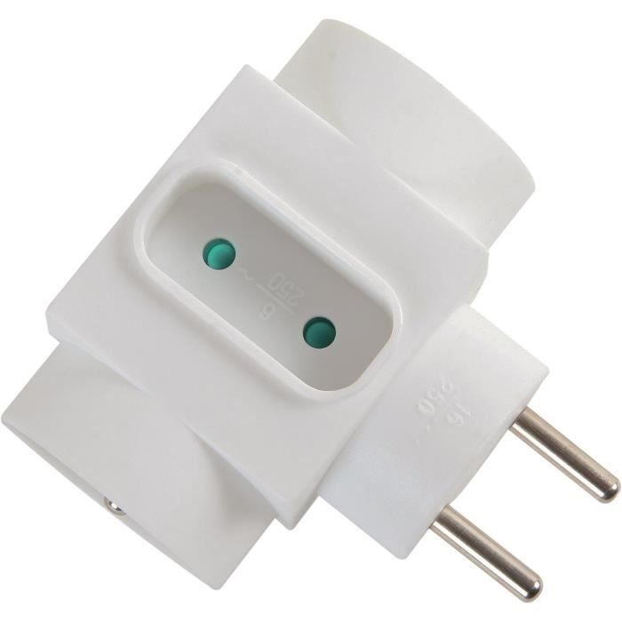 Lot de 5 prises avec terre Chantier, blanc | Leroy Merlin