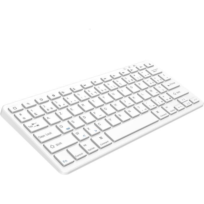 Clavier Bluetooth OMOTON AZERTY Pour IPad Et IPhone - Compatible IOS | Argenté Et Portable