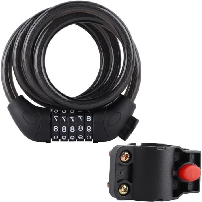 Cadenas Vélo Code 4 Chiffres - Antivol Cable Flexible 150 Cm