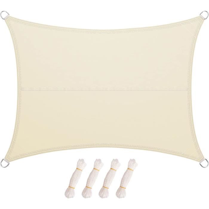 Voile D'ombrage Rectangulaire 1.8 X 6.5 M Protection Solaire, Coupe-Vent, Tissu HDPE Filet D'Ombre De Jardin Avec Oeillets Et Cordons Pour