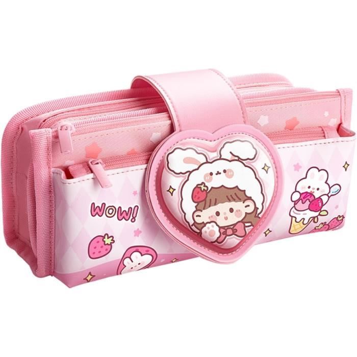 Trousse Scolaire Pour Fille & Garçon, 3 Pièces Trousse À Crayons Ronde Trousse Scolaire Pour Fille & Garçon, 3 Pièces Trousse À Crayons Ronde