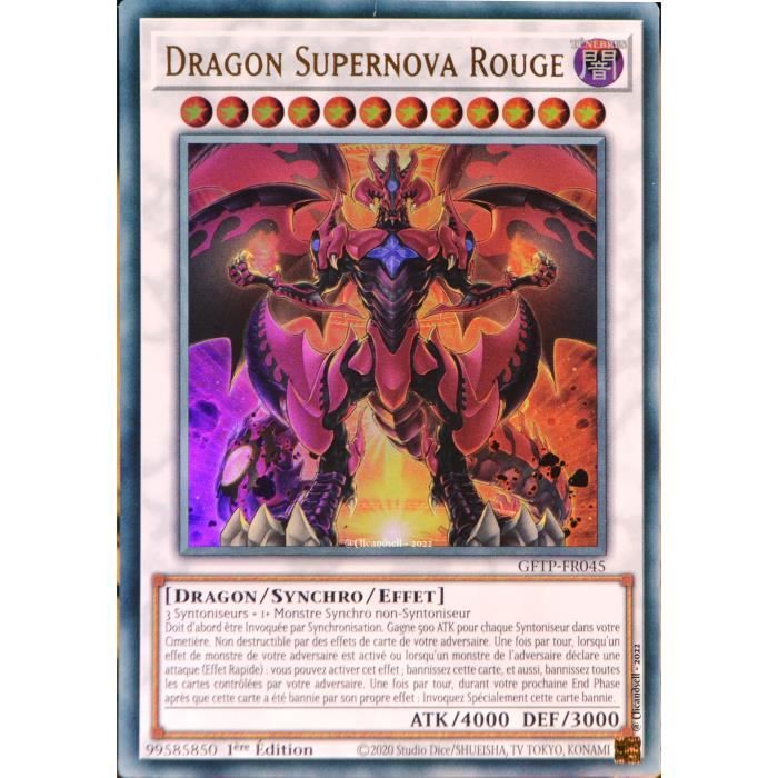 Carte YUGIOH GFTPFR045 Dragon Supernova Rouge Ultra Rare NEUF FR