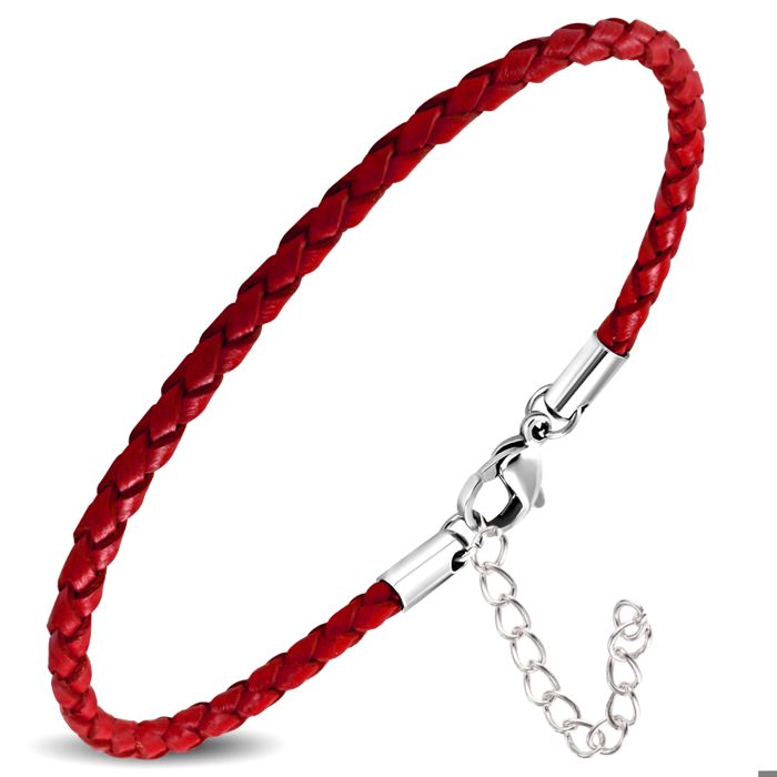 Fin Rouge Zense - Bracelet cuir fin rouge pour homme et réglable par extension ...