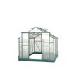 Serre de jardin structure en aluminium verte 2,44 x 2,90 x 2,27m-1