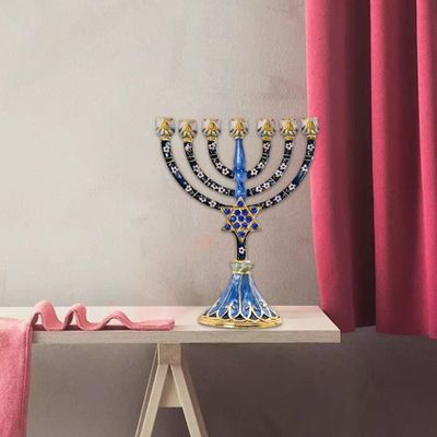 Menorah Hanoukka à 9 Branches – Design Vintage En Métal – Décoration Fêtes Et événements