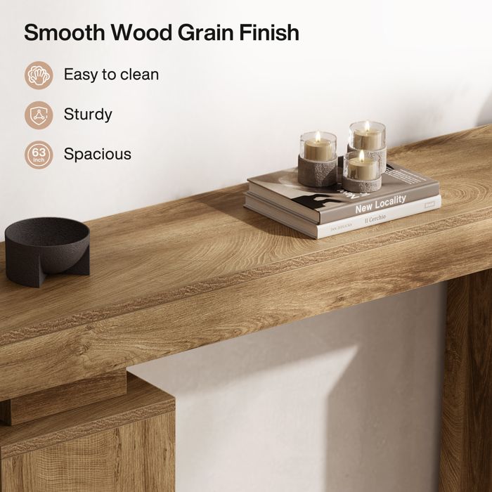 Tables d'entrée en bois avec pieds en fer - Consoles de couloir