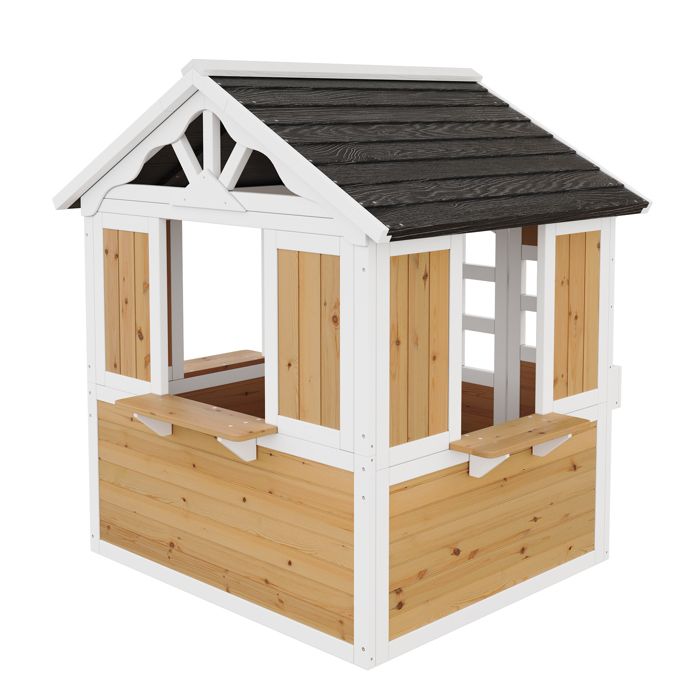 Backyard Discovery Aspen Cabane Exterieur pour Enfant en Bois | Maisonnette De Jeux pour Jardin | avec Cuisine Dinette Et Accessoires | Jeux Exterieur, +3 Ans