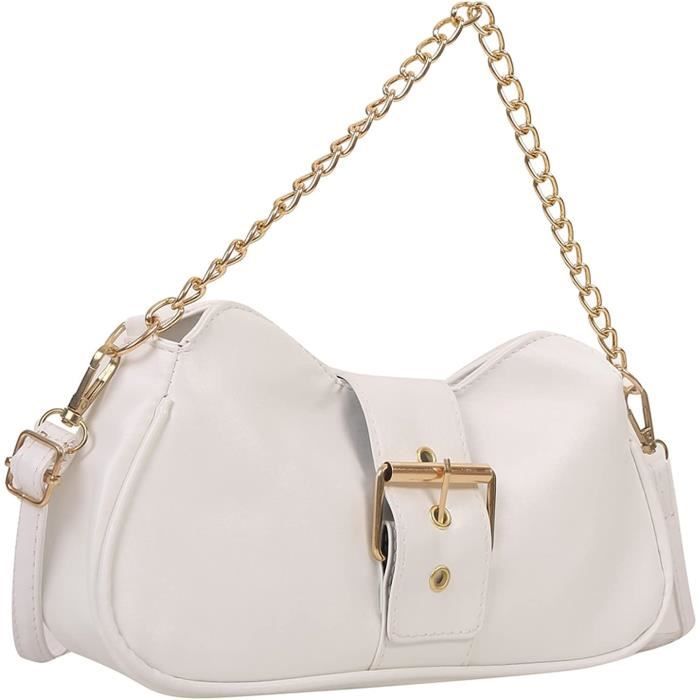 Sac Lyc enne Mesdames Mode R tro Couleur Unie En Cuir Boucle En