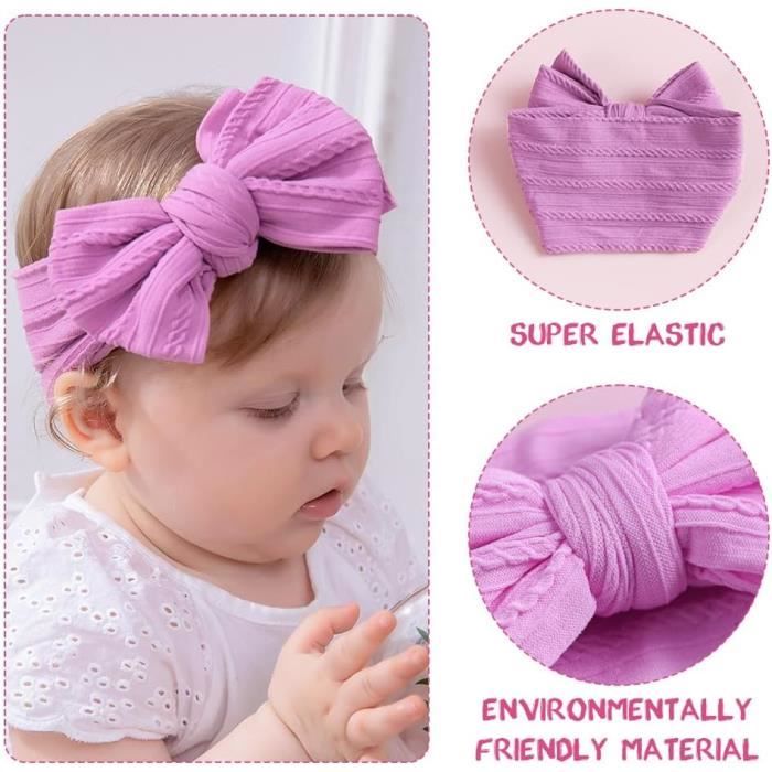 Bandeaux Bébé Fille JOYOYO - 12 Pièces Nylon Léger - 0-3 Mois - Nœuds Doux Et Adjustables