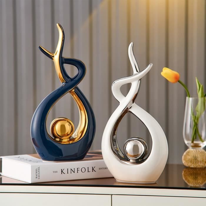 Sculpture En Céramique Pleine D'Espoir Nordic – Décoration Simple Et Élégante Pour Salon, Intérieur Et Balcon (27x16x6cm)