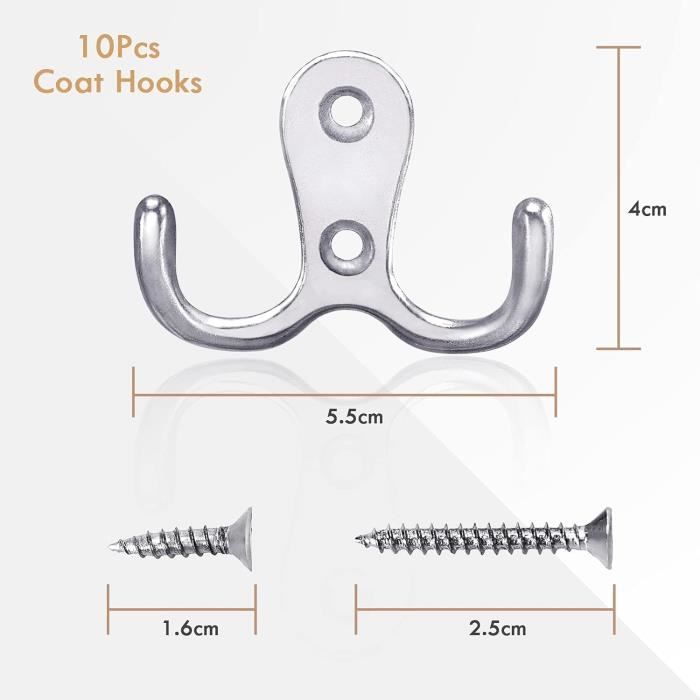 Lot De 20 Mousquetons En Forme De S – Double Ouverture En Métal Argenté, Pour Clés, Sacs Et Camping