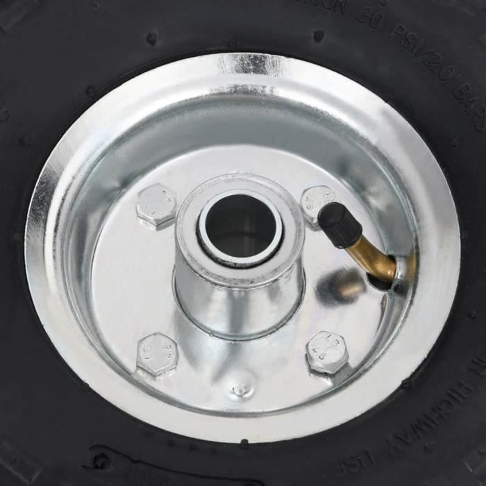 Lot De 2 Roues Pleines Caoutchouc 4.10/3.50-4 – Diamètre 260 Mm, Largeur 85 Mm, Essieu 16 Mm – Ultra Résistantes