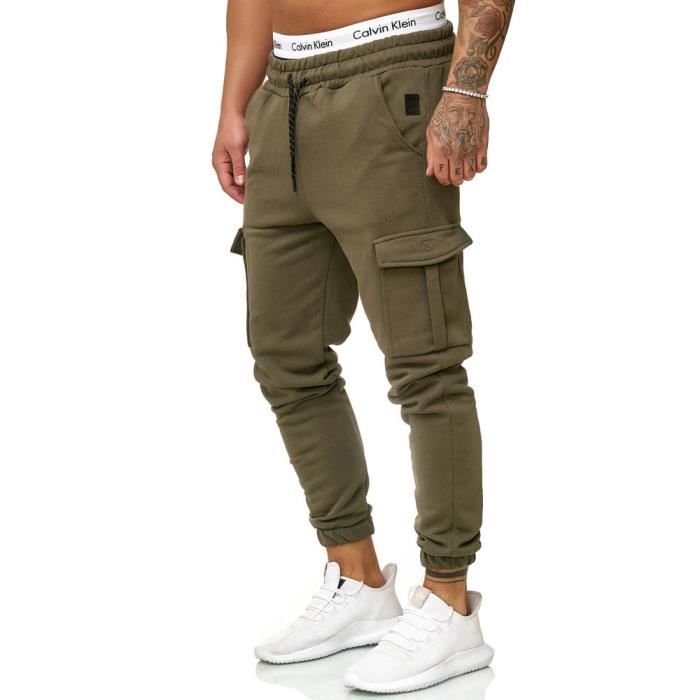 Jogging vert kaki best sale homme
