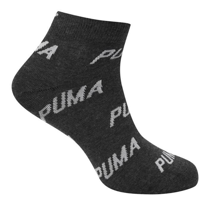 Puma Lot De 2 Paires Chaussettes Mi-Mollet Enfants Noir/gris