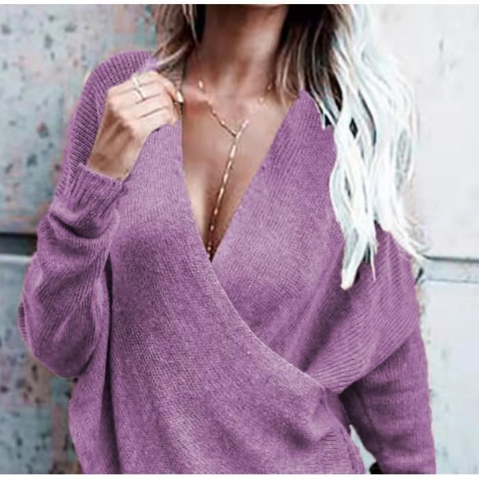 Pull coeur croisé discount femme