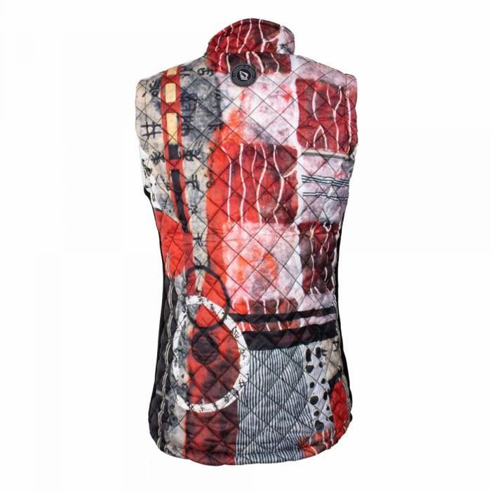 Doudoune sans manches matelassee imprimee Femme GIORGIO DI MARE Rouge Cdiscount Pret a Porter