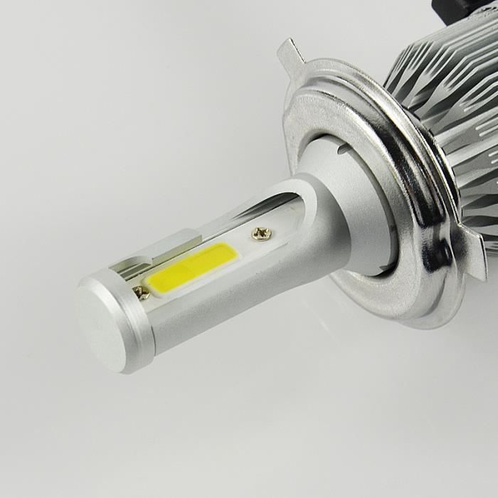 Acheter Ampoule de phare de voiture et Moto H4 LED 9003 HB2, 2 pièces, feux  de route et de croisement 50W 12000LM 12V 6000K, lampe blanche  antibrouillard