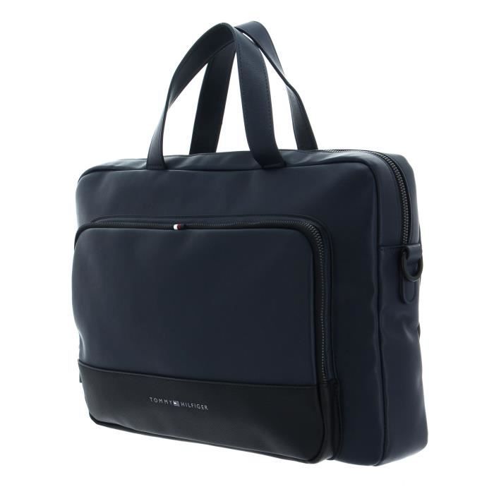 TOMMY HILFIGER TH Essential Computer Bag Space Blue 209939 sac de bureau porte bleu fonce Cdiscount Bagagerie Maroquinerie