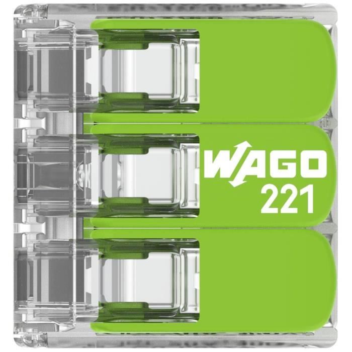 WAGO 221-412 : 20 Bornes de Raccordement 0.14 mm² à 4 mm²