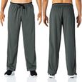 Pantalon de course léger pour hommes, poches zippées, taille élastique, pantalon de survêtement à fond ouvert gris-2