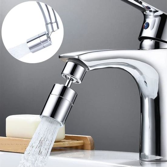 Embout de robinet pivotant, 1080 degrés rotatif pour robinets, mousseur de  robinet, régulateur de jet, rallonge