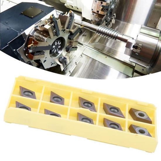 10 Inserts Carbure Pour Tour CNC - DCMT070204 - 13x7x2.6mm - Boîte De Rangement