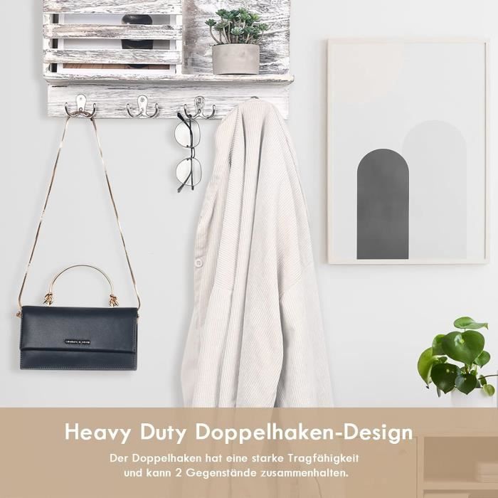 Patere Porte Lot De 6 Crochets Muraux Inox Brossé - Pour Salle De Bain, Cuisine, Dressing - Support 5kg Crochet Salle De Bain