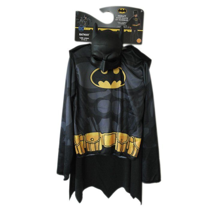 Masque Batman Officiel Pour Enfant - Basé Sur Les Films DC, En Plastique, Réglable Par Velcro - Pour Déguisement Halloween, Noël, Anniversaire - À Partir De 5 Ans