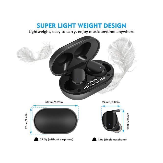 Ecouteurs sans Fil Moosen TWS 5.0 Etanche Noir Cdiscount TV Son Photo