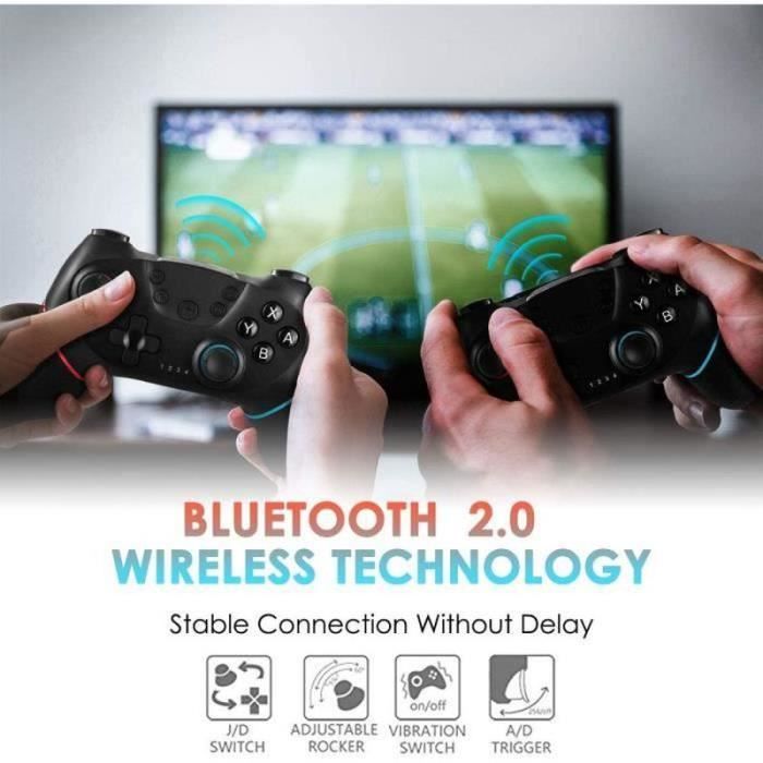 Manette jeux vidéo sans fil pour Nintendo Switch, Bluetooth Manette Switch  Pro, Switch controller avec Batterie Rechargeable Turbo-6 - Cdiscount  Informatique