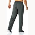 Pantalon de course léger pour hommes, poches zippées, taille élastique, pantalon de survêtement à fond ouvert gris-3