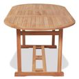 "Top" Table d'extérieur JILI - Table de jardin 180x90x75 cm Bois de teck solide,25 Kg-3