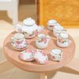 THEIERE,style 1--Théière Miniature en porcelaine, échelle céramique, 11 pièces-ensemble, accessoires de cuisine pour maison de poupé-3