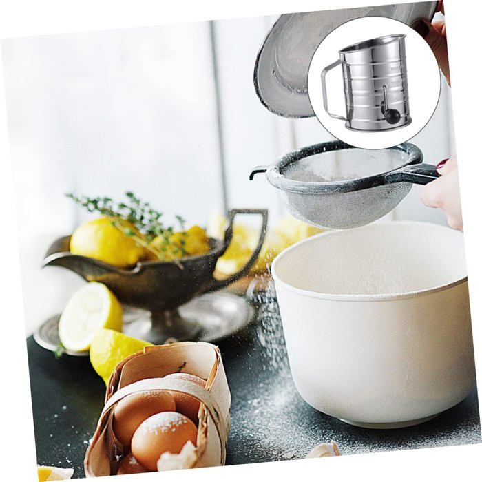 Tamis à Farine Manuel En Acier Inoxydable Avec Poignée Antidérapante