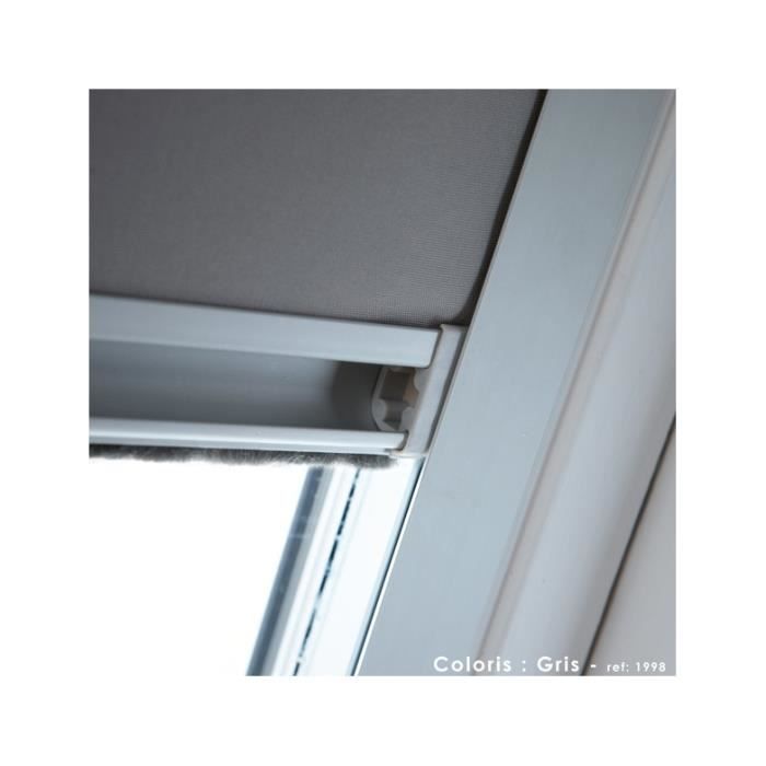 Store Occultant Pour Fenêtres De Toit Velux - Cadre Aluminium Argenté - Noir - UK04