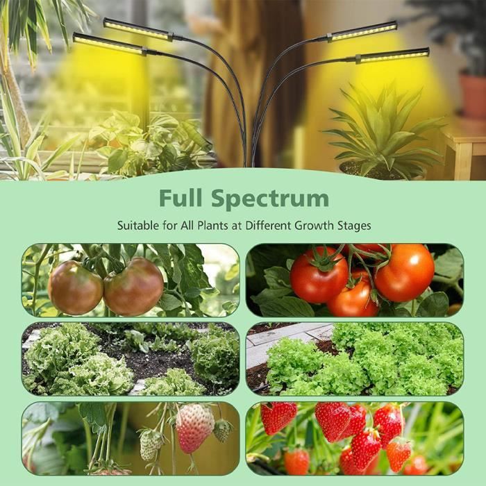 FRGROW Lampe Horticole LED, Lampe De Croissance Pour Plantes D'Intérieur,  3000k-5000k-660nm Lampe LED Horticole Spectre Complet,148