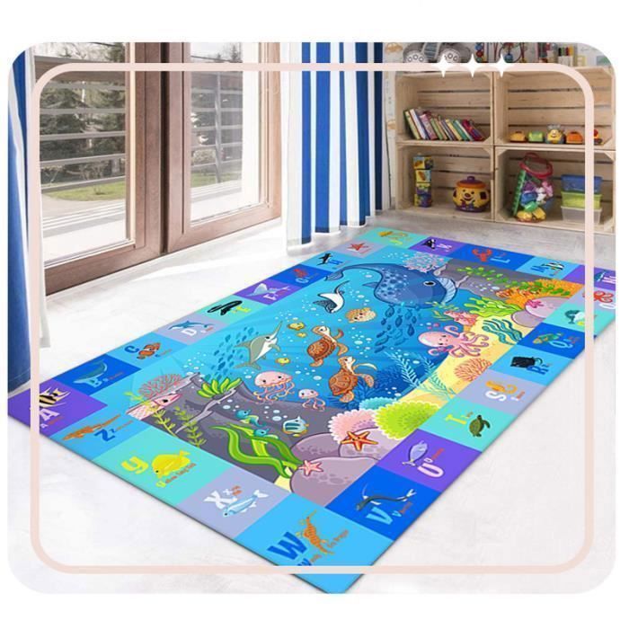 Paco Home Tapis pour enfants, Tapis de jeu pour chambres d'enfants, Avec motif de rue, En vert