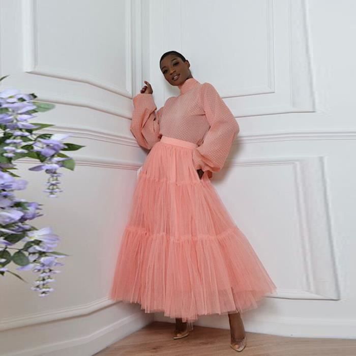 Jupe longue tulle rose online