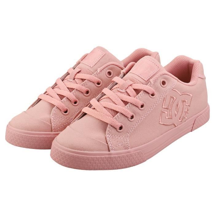 Baskets DC Shoes Chelsea Tx Femme Textile Lacets Rose Cdiscount Chaussures