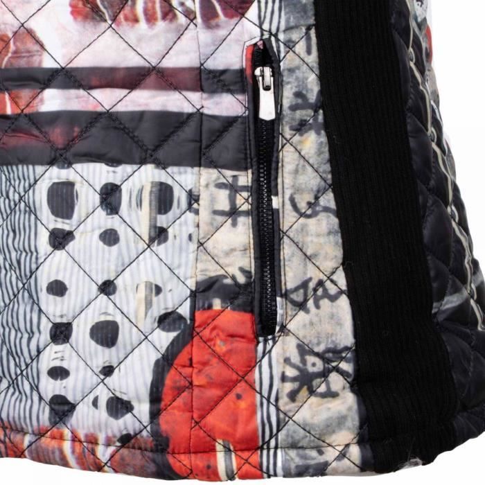 Doudoune sans manches matelassee imprimee Femme GIORGIO DI MARE Rouge Cdiscount Pret a Porter