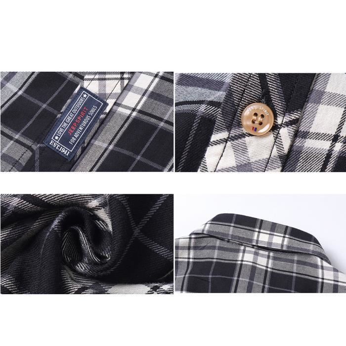 Chemise à Carreaux Femme Y2K Chemise Rayée Boutonnée à Manches Longues Avec Col En V Carreaux Vichy Femme