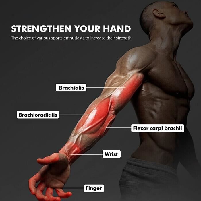 Vicloon Hand Grip Musculation,2pcs Hand Gripper 5-60kg Ajustable Poignée de  Main Exercice Musculation,pour Athlètes et [35] - Cdiscount Sport