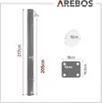 AREBOS Douche solaire 35L avec thermomètre intégré et pommeau de douche rond-4