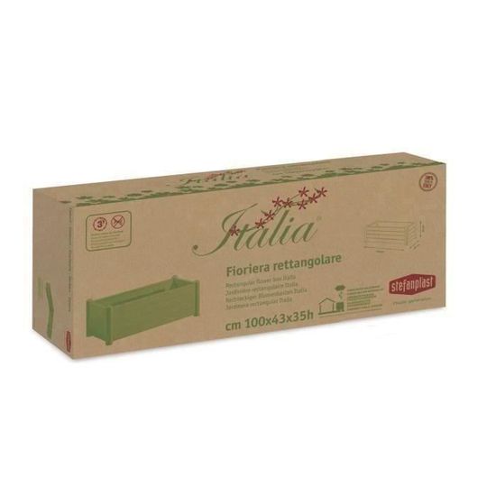 Stefanplast Fleurire 100cm Stefanplast Fleurier Rettang Italie paulire  Blanc - Jardinire Extrieur 100x43x142 Cm