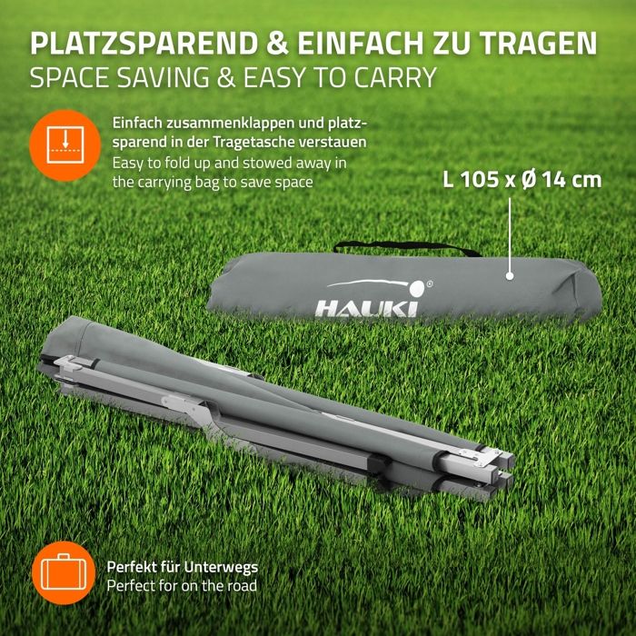 Lit De Camping Hauki XL – 210x83x46 Cm, Cadre Métallique, Charge 150 Kg, Pliable Avec Sac De Transport