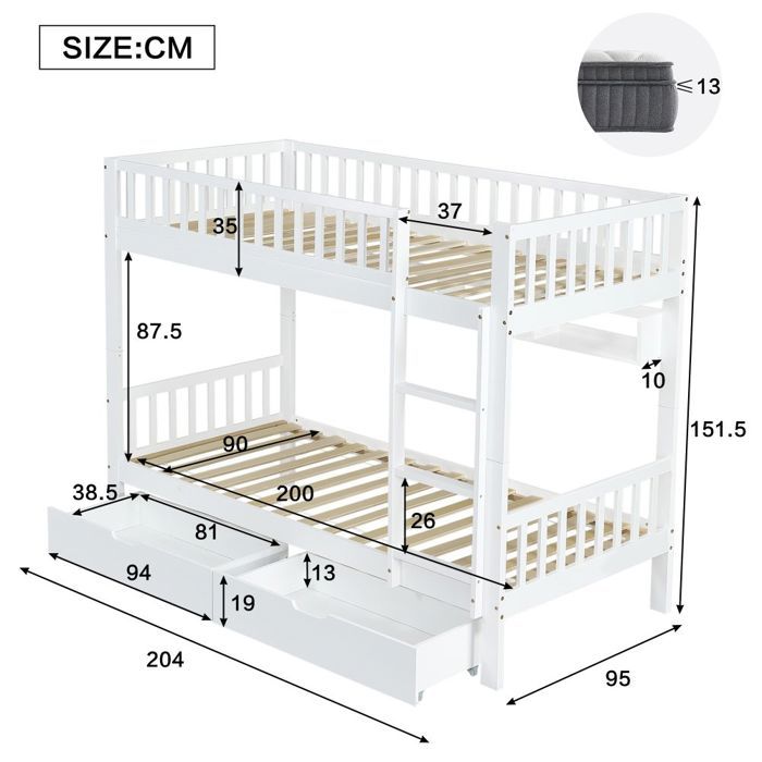 Housse De Sécurité Pour Échelle De Lit Superposé – Ajustable, Pliable, Protection Anti-Chute Enfant