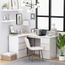 Bureau D Angle Blanc Brillant 145x100x76 Cm Agglomere673 Achat Vente Bureau Bureau D Angle Blanc Brillant Cdiscount